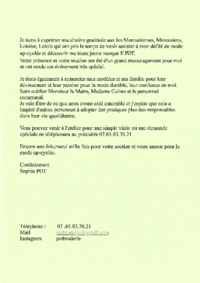 remerciements mme pot